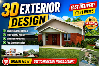 do 3d house exterior design,interior design,and 3d  rendering