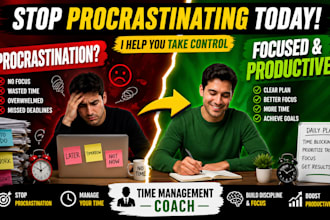 help you stop procrastination, manage time and boost productivity business coach