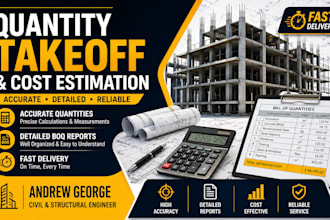 do quantity takeoff and material estimation for construction projects