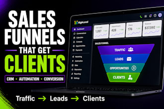 build sales funnel, crm automation, gohighlevel funnel that gets client