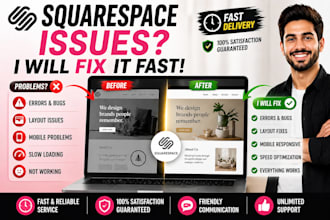 fix squarespace mobile responsiveness and design issues, website redesign
