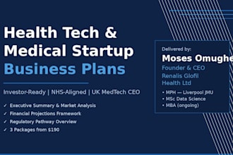 write a health tech and medical startup business plan
