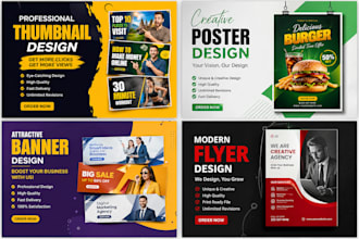 design modern canva posters, banners and thumbnails