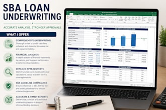 sba 7a 504 loan underwriting and financial package for lenders