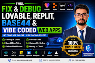 fix debug lovable replit base44 and vibe coded web apps
