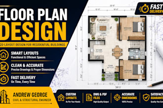 house floor plan design and 2d layout for residential buildings