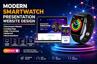 design a modern smartwatch presentation website