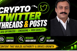 write SEO crypto twitter threads and posts that drive growth