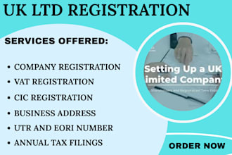 uk ltd registration, cic formation, company registration, utr, vat number