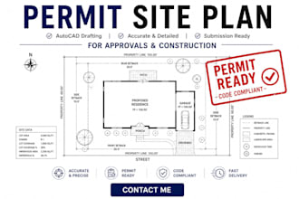 draw permit ready site plan drafting in autocad for approvals and construction