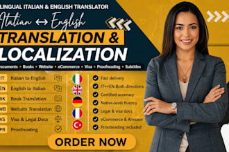 translate english to italian localize website content or document professionally