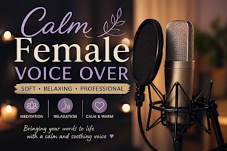 record a calm female voice over in greek and english