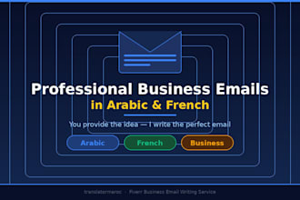 write professional business emails in arabic and french