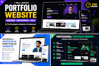 design and develop a modern personal portfolio website