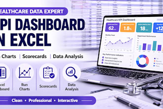 create excel KPI dashboard, healthcare dashboard, and data analysis reports