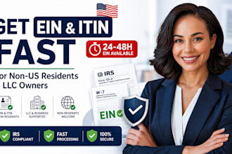 get your itin ein tax id for non resident USA llc irs filing fast