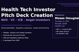 create a health tech investor pitch deck for funding
