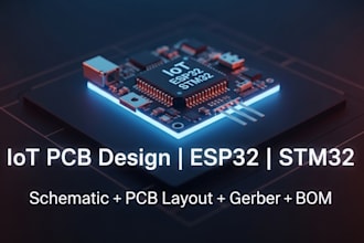design iot pcb, esp32 stm32 schematic and pcb layout