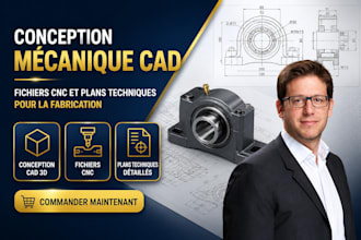 do mechanical cad design, cnc files and technical drawings for manufacturing