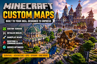 build a custom minecraft map with terrain, structures, and gameplay design