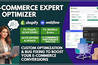 fix shopify  ui ux review update ecommerce analysis fix webflow review testing