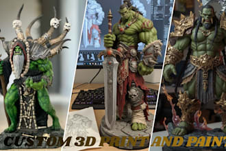 design 3d print paint custom figurine cosplay prop stl model 2d to 3d dnd