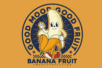 draw wonderful banana character mascot logo design service