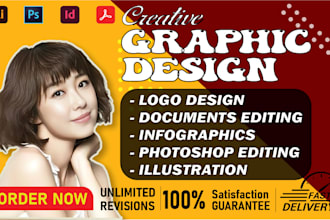 do graphic design, adobe illustrator, photoshop editing, and logo artist