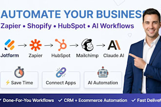 create zapier shopify jotform hubspot acuity mailchimp claude workflows
