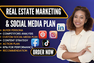 real estate marketing social media plan instagram post linkedln content strategy