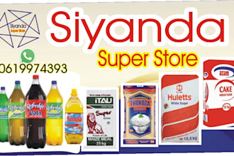 design professional shop banner flex for super store with product images