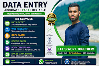 do fast data entry, web research and copy paste and excel work within 24 hours