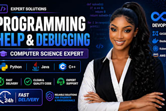provide python, java, c programming help, debugging, tutoring, and projects