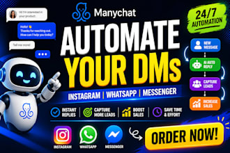 create manychat chatbot automation for instagram whatsapp facebook messenger