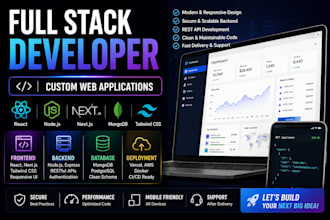 build full stack web app with react, nodejs, nextjs API dev