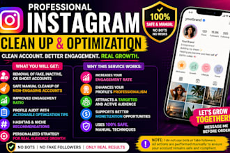 clean up your instagram, remove fake followers and optimize organic growth