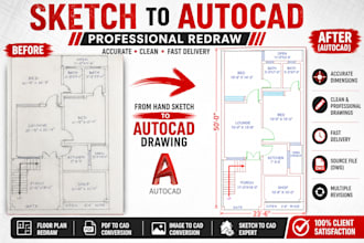 convert sketch and pdf to autocad drawing