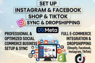 setup facebook shop sync shopify instagram shop setup tiktok dropshipping setup