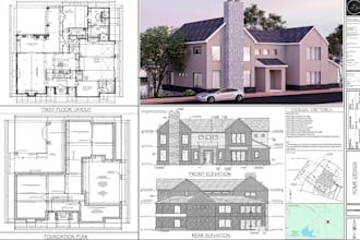 draft detailed architectural sections and elevations for construction
