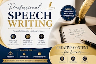 write professional speeches for weddings and special events