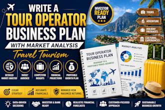 write a tour operator business plan with market analysis travel tourism