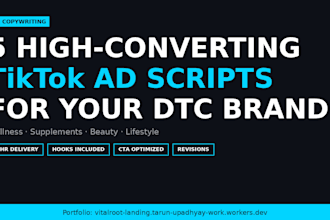 write 5 high converting tiktok ad scripts for dtc brands