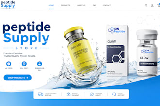 design a modern shopify peptide store and supplement website