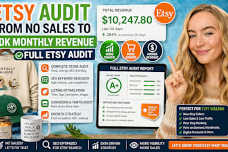 help audit and fix etsy store etsy SEO audit etsy listing boost sales in 24h