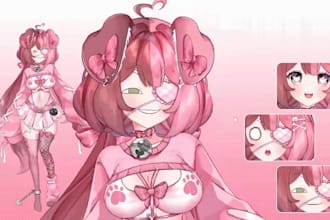 create anime live2d vtuber model with rigging for US and japan streamers