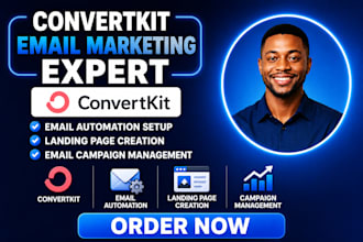 setup convertkit expert email automation, funnels, landing pages, newsletter