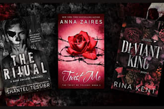 do dark romance book cover for fantasy romance, sport romance,