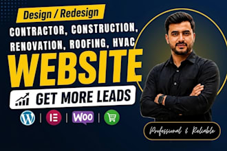 design contractor, construction, renovation, roofing, hvac, plumbing website