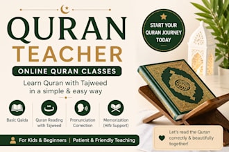 teach quran with proper tajweed for kids and adults