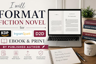format and publish your book for KDP, ingramspark, lulu, paperback and hardcover